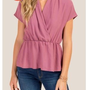 Francesca’s LIZZY SURPLUS PEPLUM BLOUSE